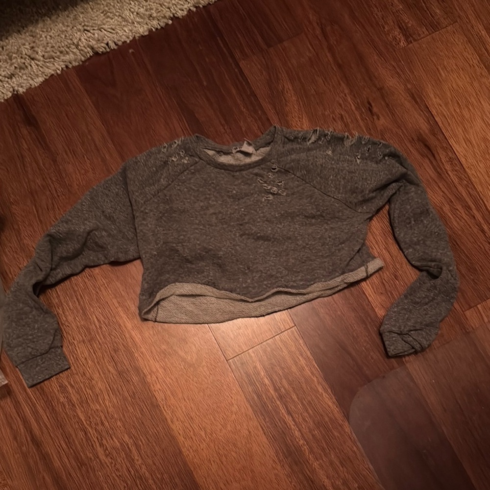 Gray Crop Top